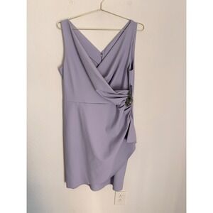 ALEX EVENINGS Contour Collection Side Ruched Cocktail Dress Plus Size 16 NWT